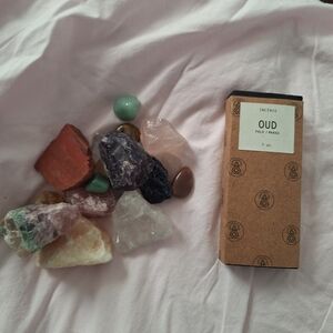 OUD incense And Bundle Of Crystals.